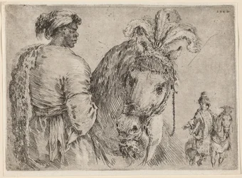 Een zwarte man die een paard voert, waarschijnlijk 1662