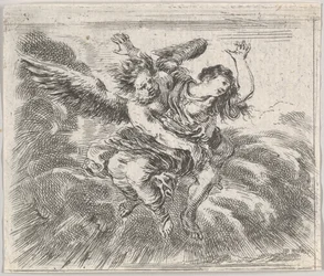 Boreas en Orithyia, uit Spel van Mythologie Jeu de la Mythologie
