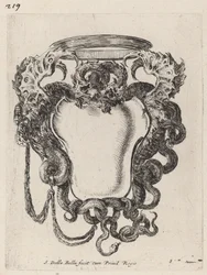 Cartouche geflankeerd door draken