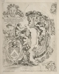 Collectie van verschillende grillen en nieuwe ontwerpen van cartouches en ornamenten: nr. 2, toewijdingspagina