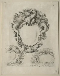 Collectie van Diverse Caprices en Nieuwe Ontwerpen van Cartouches en Ornamenten: Nr. 9