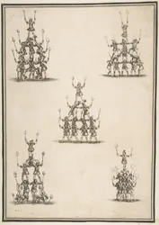 Vijf groepen acrobaten, 1652
