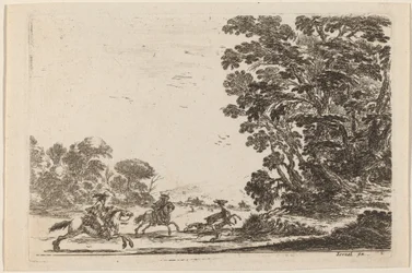Bos met hertenjacht