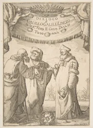 Frontispice voor Dialogo di Galileo Galilei