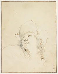 Hoofd omhoog kijkend