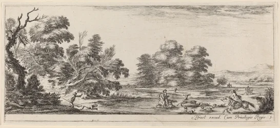 Landschap met Hertenjacht, in of voor 1647