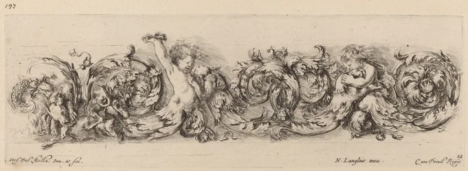 Ornamentale fries met kinderen en honden, waarschijnlijk 1648