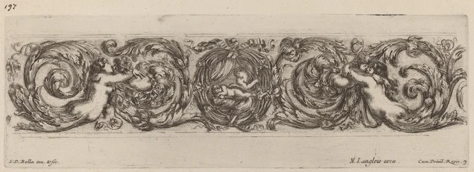 Ornamentale fries met Cupido en Psyche, waarschijnlijk 1648