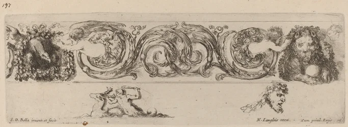 Ornamentale Fries met Adelaar en Leeuw Versierd door Kinderen, waarschijnlijk 1648