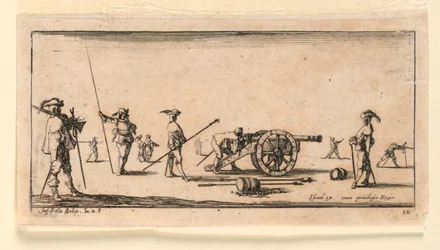 Plaat 10, uit "Desseins de Queleques Conduites de Troupes, Canons, et Ataques de Villes"