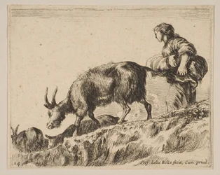 Plaat 14: herderin die geiten hoedt
