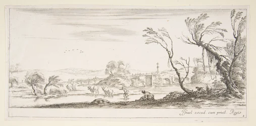 Plaat 2: een boerin die haar schoenen uittrekt in het midden, een andere boerin en twee kinderen, ca. 1641