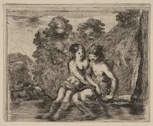 Salmacis en Hermafrodiet, uit Spel van Mythologie Jeu de la Mythologie, 1644