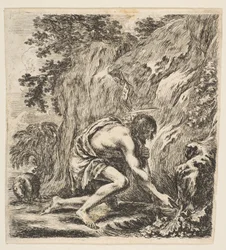 Sint Johannes de Doper haalt water uit een bron, ca. 1649