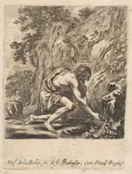 St. Johannes de Doper haalt water uit een bron, ca. 1649