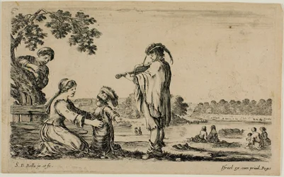 Staande violist, uit Diverse figuren van het platteland
