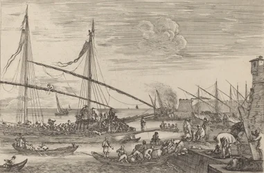 De vestingwerken van Livorno, waarschijnlijk ca. 1654-1655