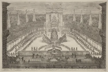 De prins van Toscane, zijn ruitertroepen en rijtuigen rond de Atlasberg
