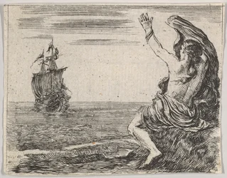 Theseus en Ariadne, uit Spel van Mythologie Jeu de la Mythologie, 1644