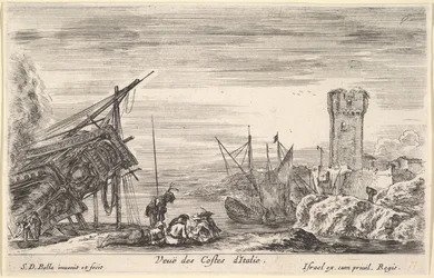 Uitzicht op de kust van Italië Veue des Costes d