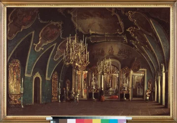 In de kerk van het Chudov-klooster van Sint Alexius in het Kremlin van Moskou