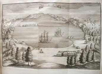 Uitzicht op de haven van Petropavlovsk, 1755