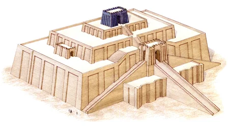 De Ziggurat van Ur, vermoedelijke restauratie uit de 6e eeuw v.Chr.