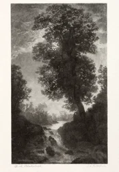 Een waterval bij maanlicht