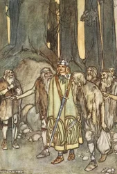 En die nacht was er feest en vreugde in de eenzame hut, illustratie uit 