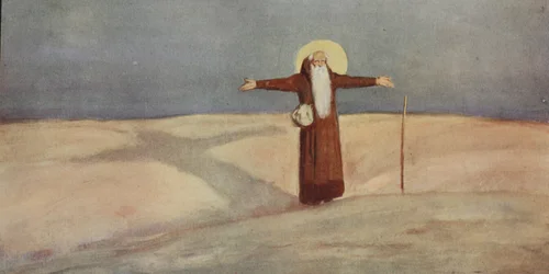 Sint Antonius in de woestijn, illustratie uit 