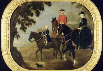Sir George Hampton en familie, ca. 1738