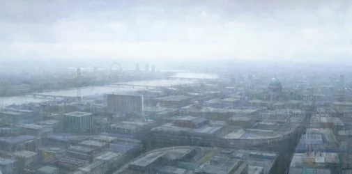 Regenachtig stadsgezicht in Londen