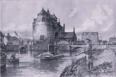 Een veilige haven in Brugge, uit De Geïllustreerde Geschiedenis van de Wereldoorlog 1914-1915 uitgegeven door Union Berlagsefellfchaft