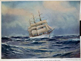 Het zeil van de Groothertogin Elisabeth. Aquarel door Willy Stöwer. 1909. Parijs, Decoratieve Kunsten