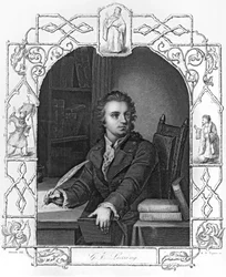 Gotthold Ephraim Lessing (1729-1781) gegraveerd door Albert Henry Payne (1812-1902)