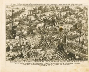 De slag bij Lepanto op 7 oktober 1571, ca. 1578