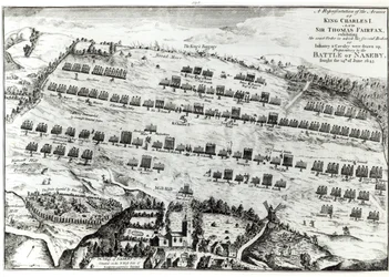 Voorbereiding voor de Slag bij Naseby, gevochten op 14 juni 1645, gepubliceerd in 