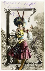 E: Constance Elise De Vere, Franse actrice van Engelse afkomst, geboren in België - Theatre Marigny, Parijs - Alfabet in ansichtkaart
