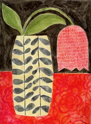 Rode tulp in een moderne vaas
