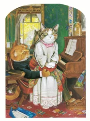 Illustratie uit Pre-Raphaelite Cats (pub. 1999)