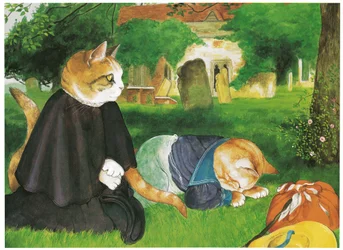 Illustratie uit Pre-Raphaelite Cats (pub. 1999)