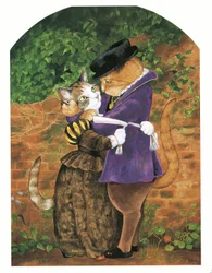Illustratie uit Pre-Raphaelite Cats (pub. 1999)