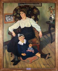 Frankrijk, Lyon, geschilderd portret van de nicht van Suzanne Valadon