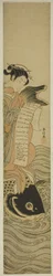 Courtisane die op een karper rijdt (parodie op de Daoïstische onsterfelijke Kinko [Chinees: Qin Gao])