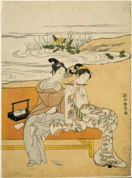 Liefhebbers die dezelfde fluit spelen (parodie op Xuanzong en Yang Guifei), c.1767