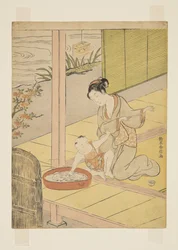 Spelen met kleine vissen