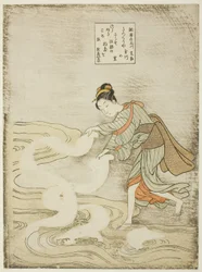 De Juweelrivier bij Chofu (Chofu no Tamagawa), uit een ongetitelde serie van Zes Juweelrivieren