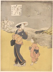 „De juwelenrivier van de plevieren, een beroemde plaats in de provincie Mutsu”, uit de serie Zes juwelenrivieren (Mu Tamagawa: Chidori no Tamagawa, Mutsu meisho)