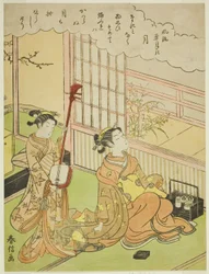 De maan (Tsuki), uit de serie "Modieuze scènes van sneeuw, maan en bloemen (Furyu setsugekka)"