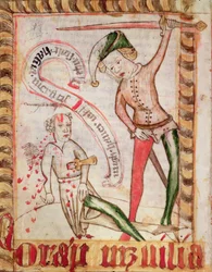 Misdaad, uit de nationale wetboeken van Magnus Eriksson (1319-64), ca. 1450